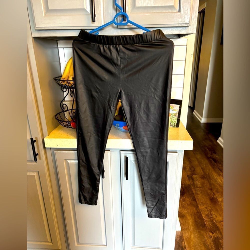 Black Faux Leather Leggings by Kendall and Kylie